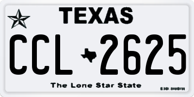 TX license plate CCL2625