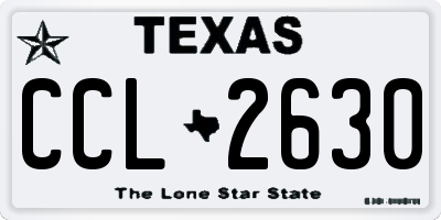 TX license plate CCL2630