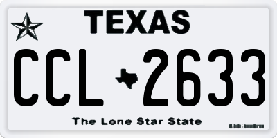 TX license plate CCL2633