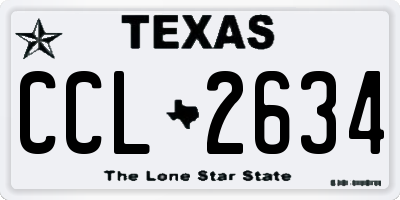 TX license plate CCL2634
