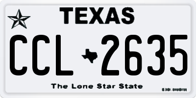 TX license plate CCL2635
