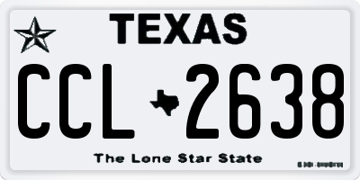 TX license plate CCL2638