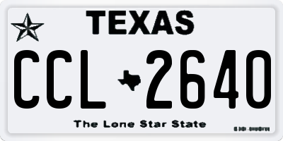TX license plate CCL2640