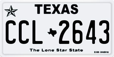 TX license plate CCL2643