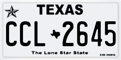TX license plate CCL2645