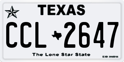 TX license plate CCL2647