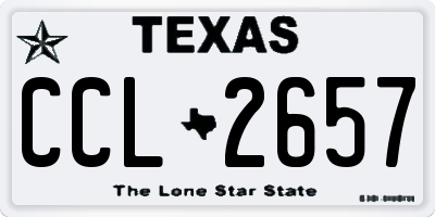 TX license plate CCL2657