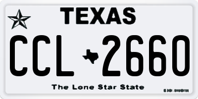 TX license plate CCL2660