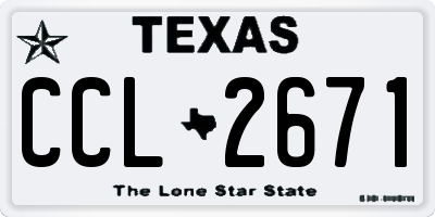 TX license plate CCL2671