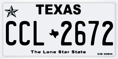 TX license plate CCL2672