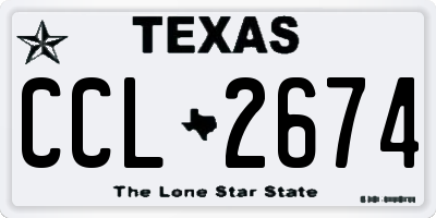 TX license plate CCL2674
