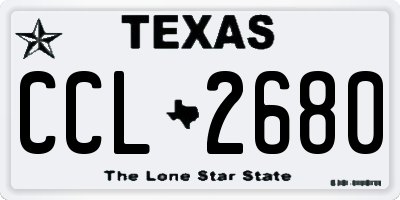 TX license plate CCL2680
