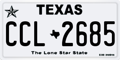 TX license plate CCL2685