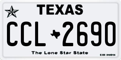TX license plate CCL2690