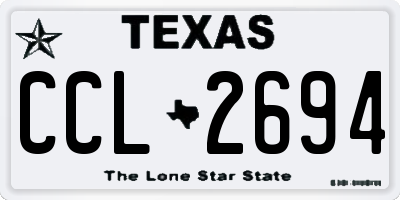 TX license plate CCL2694