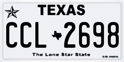 TX license plate CCL2698