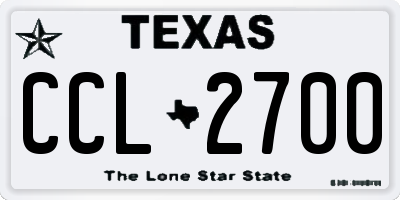 TX license plate CCL2700