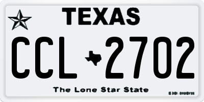 TX license plate CCL2702