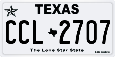 TX license plate CCL2707