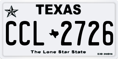TX license plate CCL2726