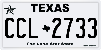 TX license plate CCL2733