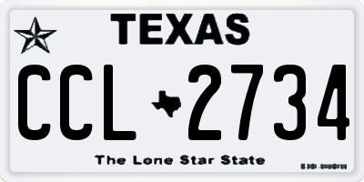 TX license plate CCL2734