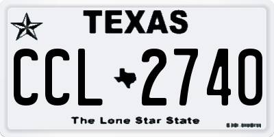 TX license plate CCL2740