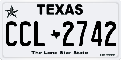 TX license plate CCL2742