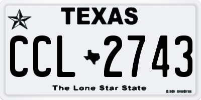 TX license plate CCL2743