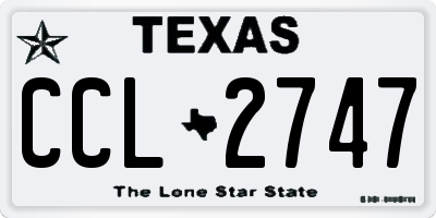 TX license plate CCL2747