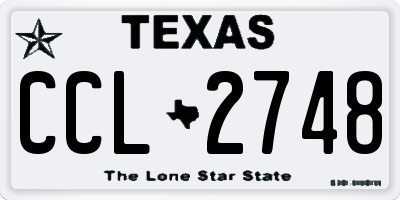 TX license plate CCL2748