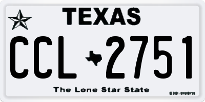 TX license plate CCL2751