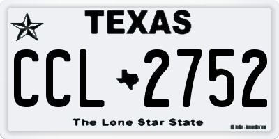 TX license plate CCL2752