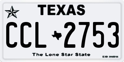 TX license plate CCL2753