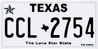 TX license plate CCL2754