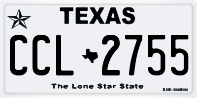 TX license plate CCL2755