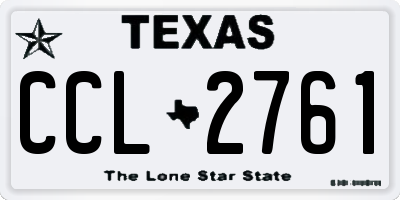TX license plate CCL2761