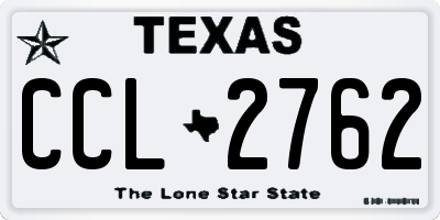 TX license plate CCL2762