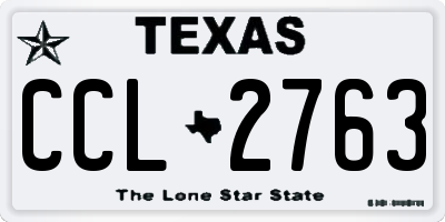 TX license plate CCL2763