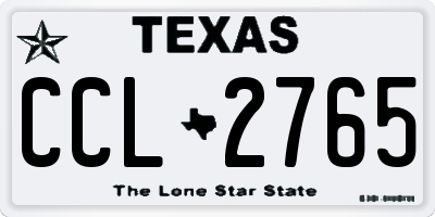 TX license plate CCL2765
