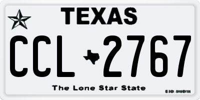 TX license plate CCL2767