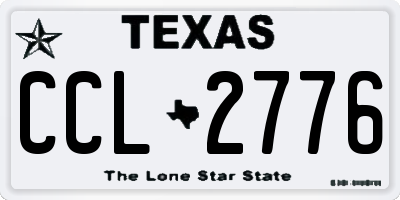 TX license plate CCL2776