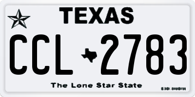 TX license plate CCL2783