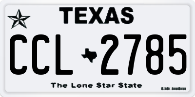 TX license plate CCL2785