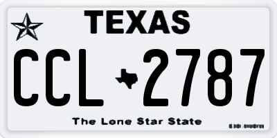TX license plate CCL2787