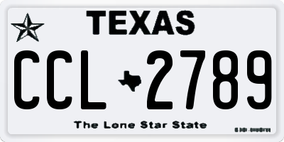 TX license plate CCL2789