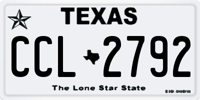 TX license plate CCL2792