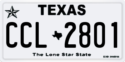 TX license plate CCL2801