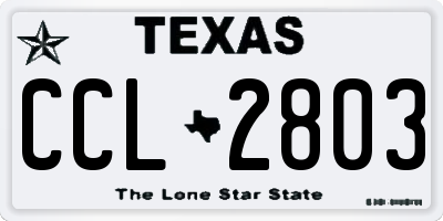 TX license plate CCL2803