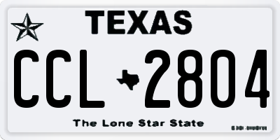 TX license plate CCL2804